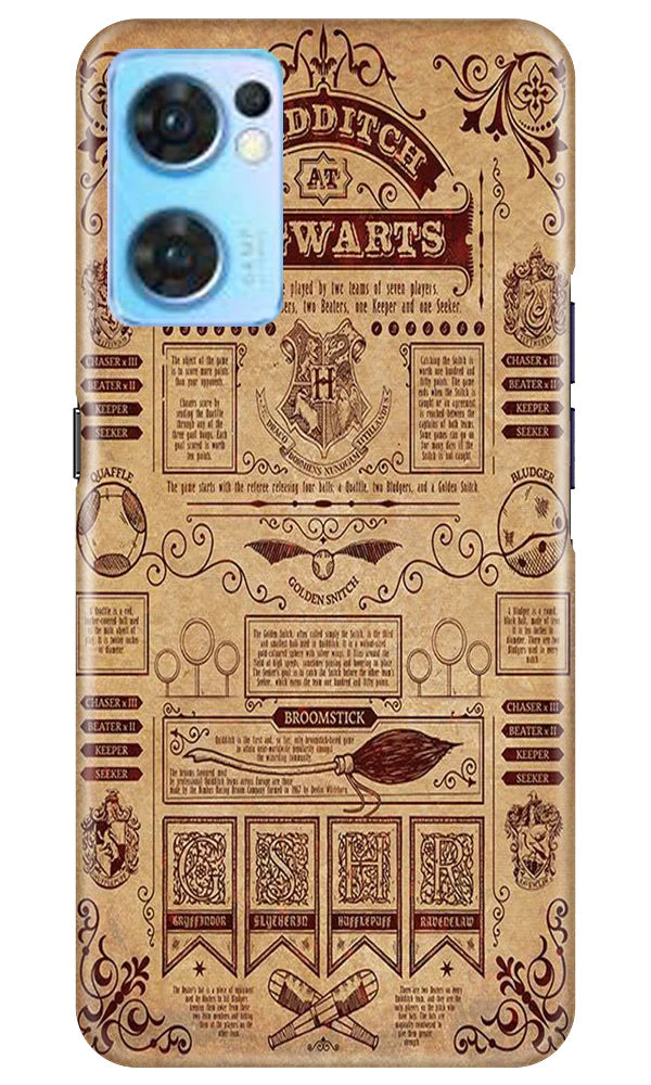 Hogwarts Mobile Back Case for Oppo Reno7 5G (Design - 266)
