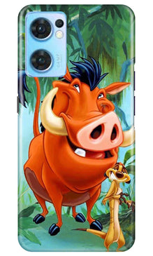 Timon and Pumbaa Mobile Back Case for Oppo Reno7 5G (Design - 267)