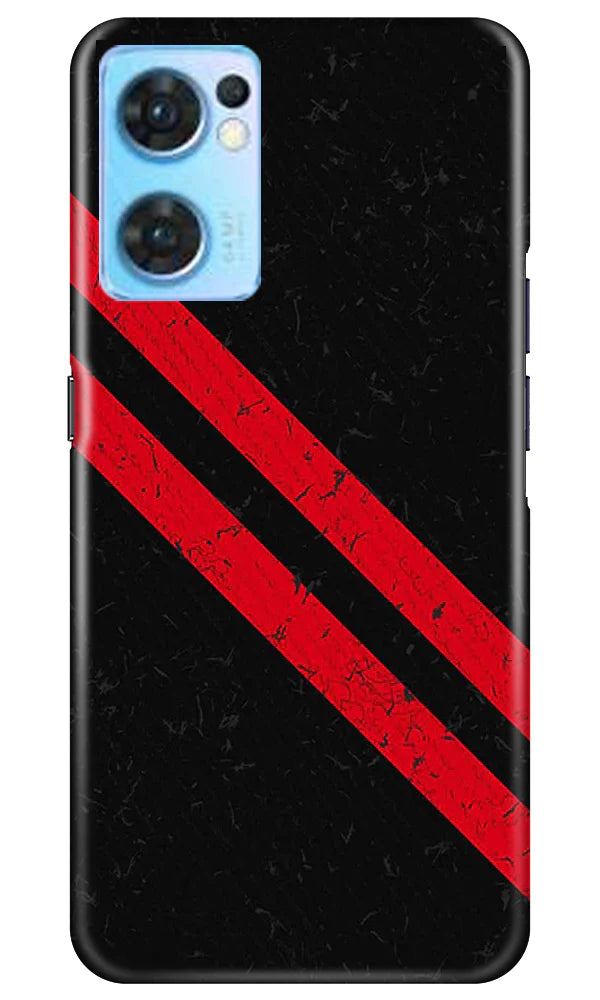Black Red Pattern Mobile Back Case for Oppo Reno7 5G (Design - 332)