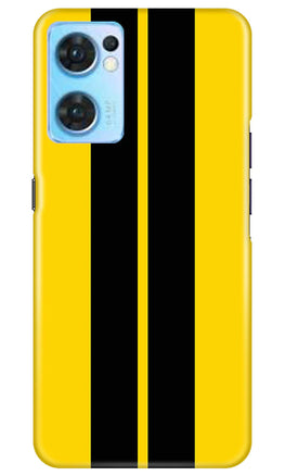 Black Yellow Pattern Mobile Back Case for Oppo Reno7 5G (Design - 336)