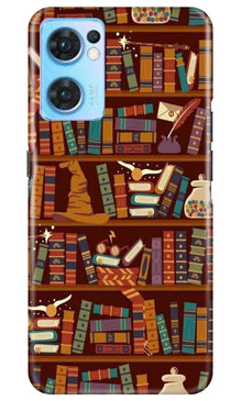 Book Shelf Mobile Back Case for Oppo Reno7 5G (Design - 348)