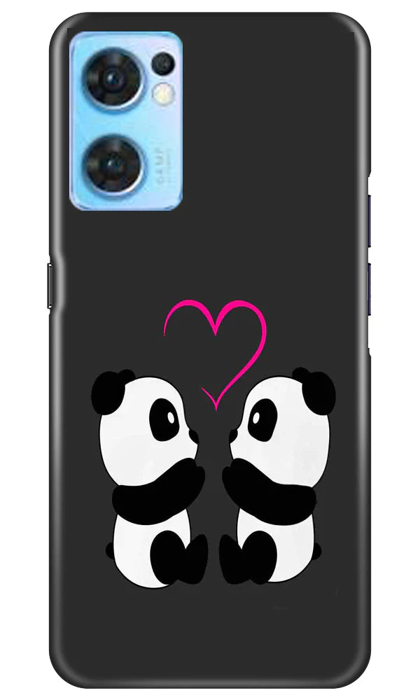 Panda Love Mobile Back Case for Oppo Reno7 5G (Design - 355)