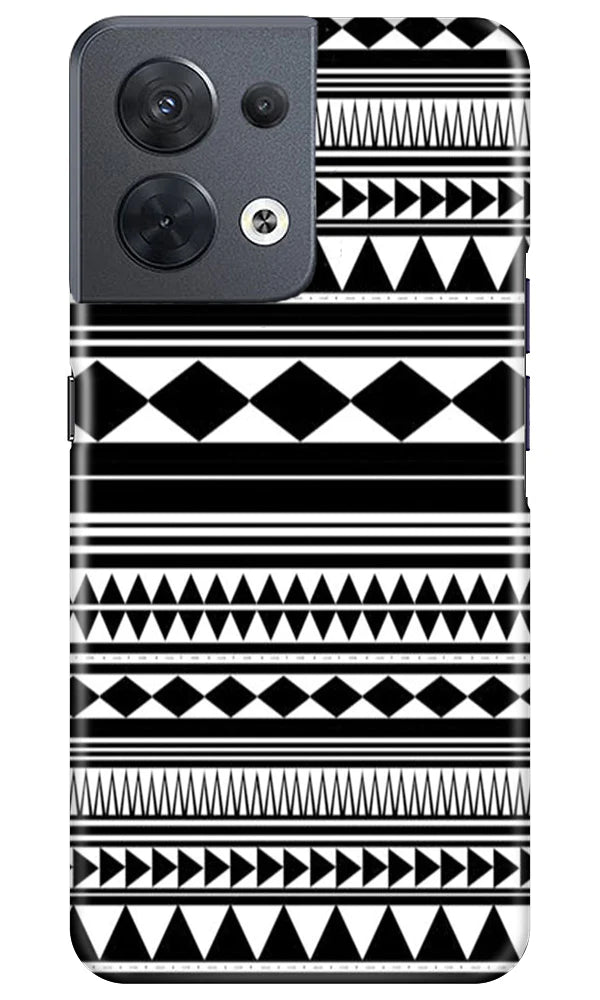 Black white Pattern Case for Oppo Reno 8 5G