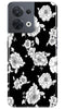 White flowers Black Background Case for Oppo Reno 8 5G