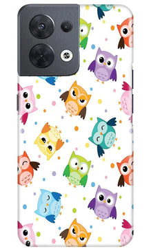 Owl Baground Pattern shore Mobile Back Case for Oppo Reno 8 5G (Design - 13)