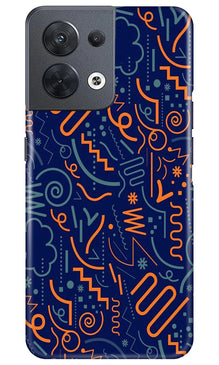 Line Art Baground Mobile Back Case for Oppo Reno 8 5G (Design - 26)