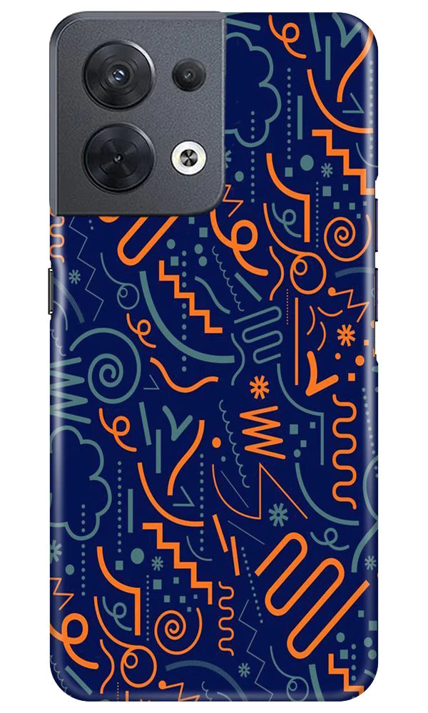 Line Art Baground Case for Oppo Reno 8 5G