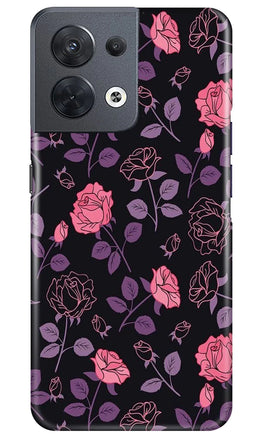 Rose Black Background Case for Oppo Reno 8 5G