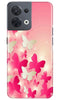 White Pick Butterflies Case for Oppo Reno 8 5G