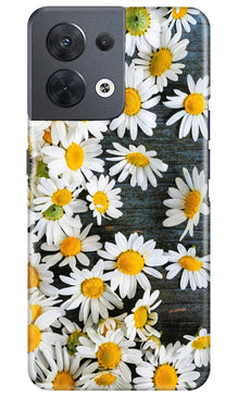 White flowers2 Mobile Back Case for Oppo Reno 8 5G (Design - 62)