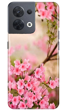 Pink flowers Mobile Back Case for Oppo Reno 8 5G (Design - 69)