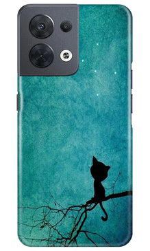 Moon cat Mobile Back Case for Oppo Reno 8 5G (Design - 70)