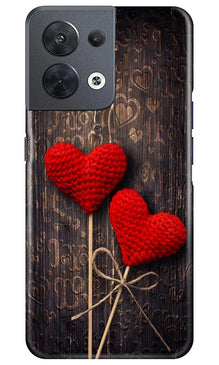 Red Hearts Mobile Back Case for Oppo Reno 8 5G (Design - 80)
