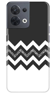Black white Pattern2Mobile Back Case for Oppo Reno 8 5G (Design - 83)