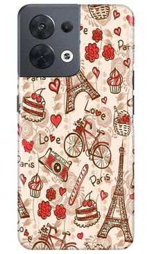 Love Paris Mobile Back Case for Oppo Reno 8 5G  (Design - 103)