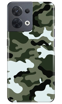Army Camouflage Mobile Back Case for Oppo Reno 8 5G  (Design - 108)