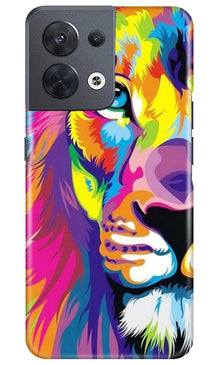 Colorful Lion Mobile Back Case for Oppo Reno 8 5G  (Design - 110)