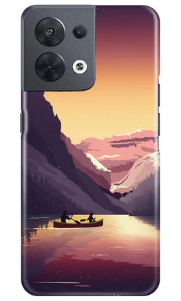 Mountains Boat Case for Oppo Reno 8 5G (Design - 150)