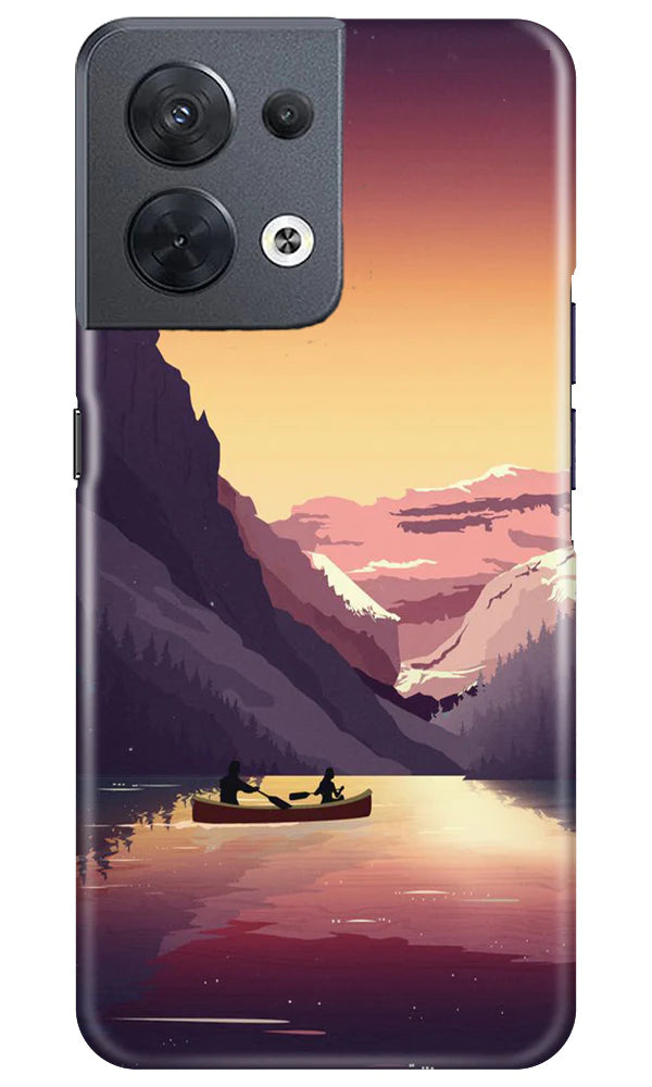 Mountains Boat Case for Oppo Reno 8 5G (Design - 150)