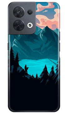 Mountains Mobile Back Case for Oppo Reno 8 5G (Design - 155)