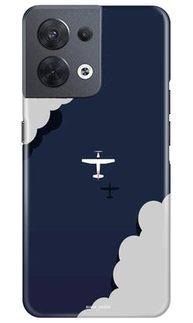 Clouds Plane Mobile Back Case for Oppo Reno 8 5G (Design - 165)