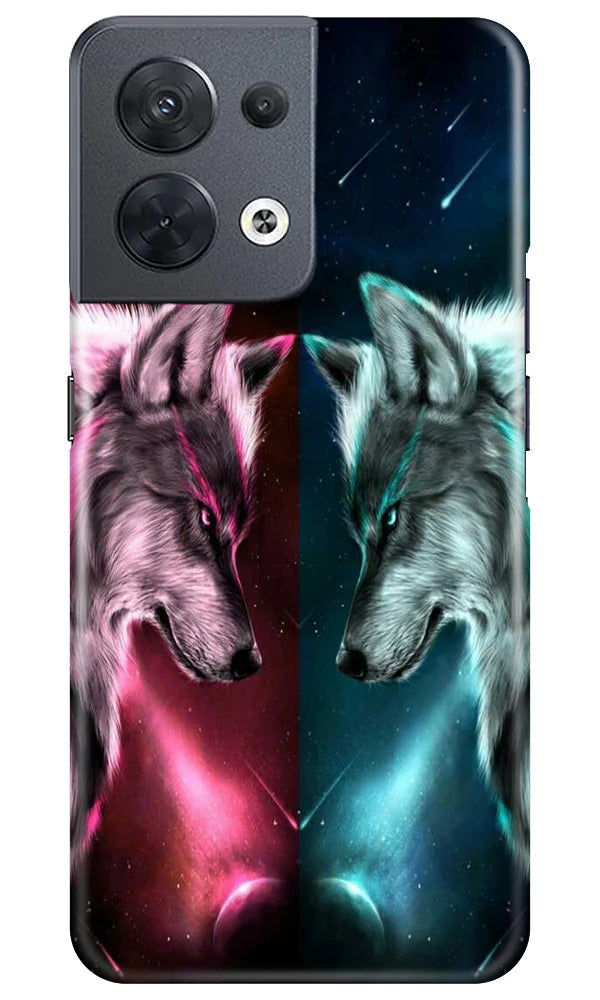 Wolf fight Case for Oppo Reno 8 5G (Design No. 190)