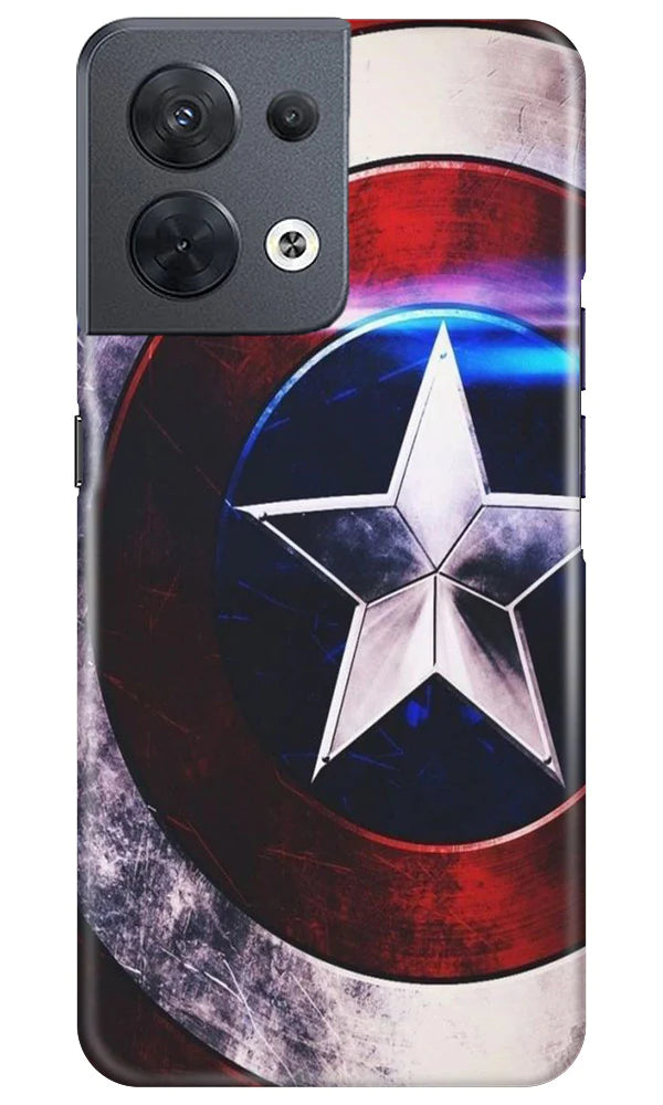 Captain America Shield Case for Oppo Reno 8 5G (Design No. 219)