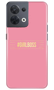 Girl Boss Pink Mobile Back Case for Oppo Reno 8 5G (Design - 232)