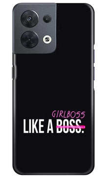 Like a Girl Boss Mobile Back Case for Oppo Reno 8 5G (Design - 234)