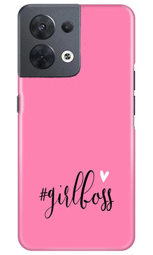 Girl Boss Pink Mobile Back Case for Oppo Reno 8 5G (Design - 238)