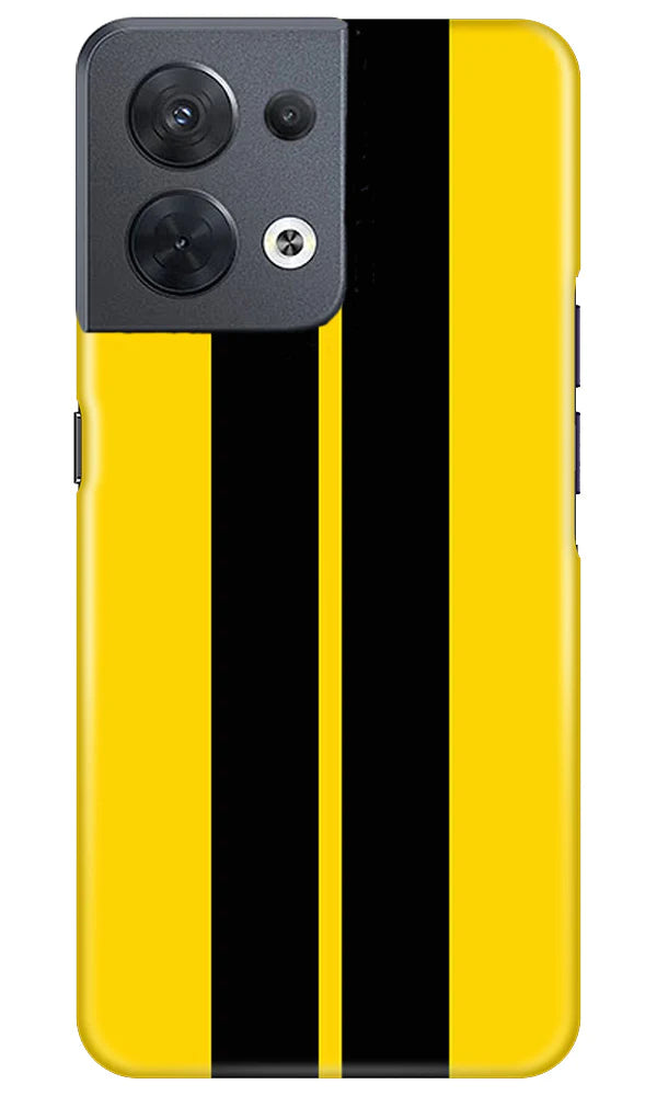 Black Yellow Pattern Mobile Back Case for Oppo Reno 8 5G (Design - 336)