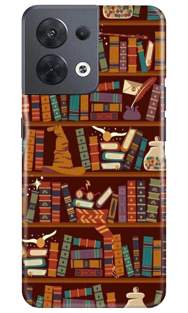Book Shelf Mobile Back Case for Oppo Reno 8 5G (Design - 348)