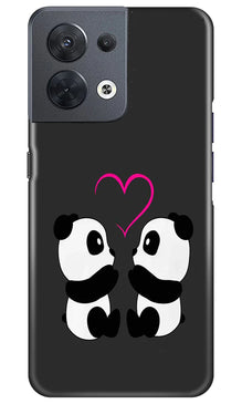 Panda Love Mobile Back Case for Oppo Reno 8 5G (Design - 355)