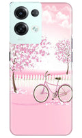 Pink Flowers Cycle Case for Reno 8 Pro  (Design - 102)