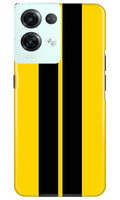 Black Yellow Pattern Mobile Back Case for Reno 8 Pro (Design - 336)