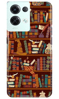 Book Shelf Mobile Back Case for Reno 8 Pro (Design - 348)