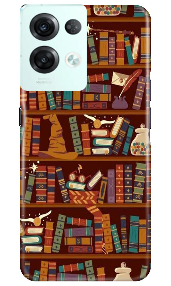 Book Shelf Mobile Back Case for Reno 8 Pro (Design - 348)