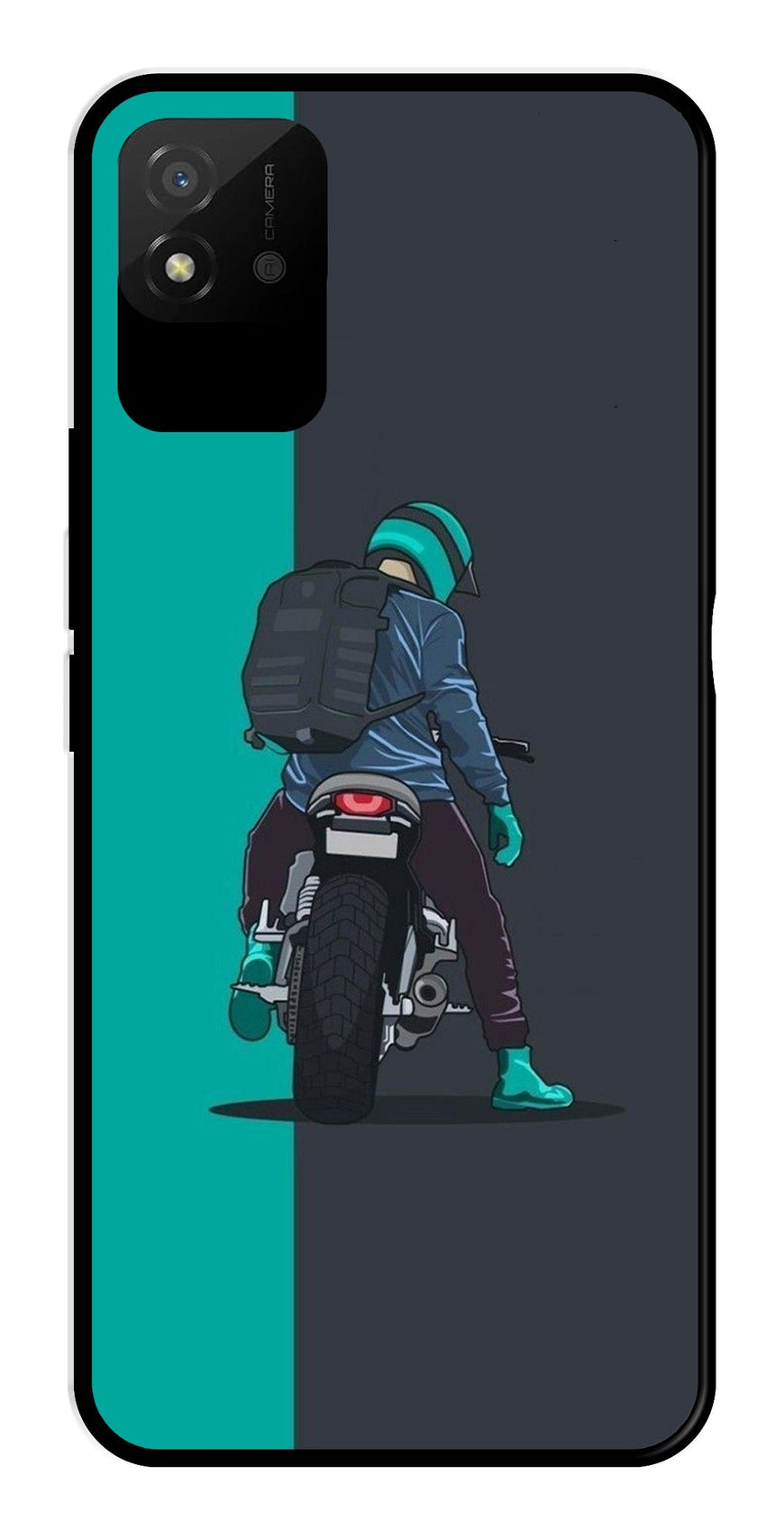 Bike Lover Metal Mobile Case for Realme Narzo 50i   (Design No -05)