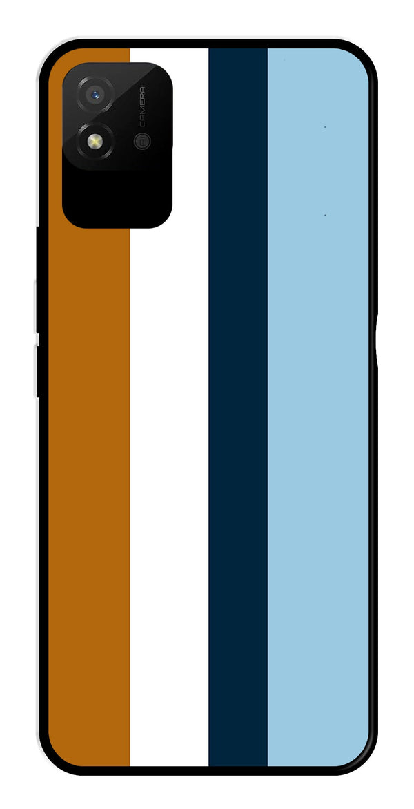 MultiColor Pattern Metal Mobile Case for Realme Narzo 50i   (Design No -17)