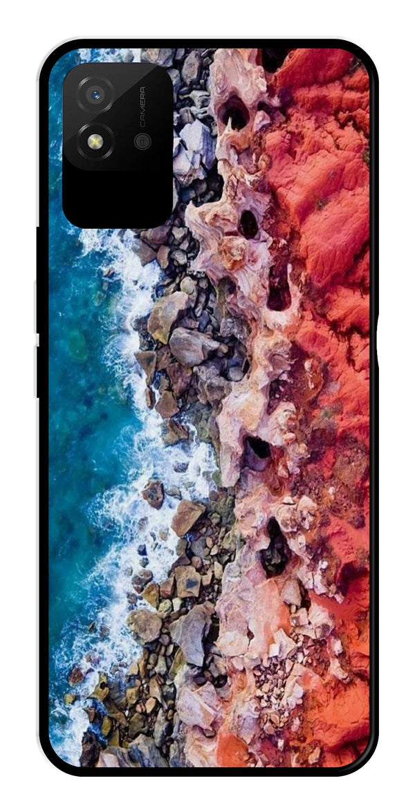 Sea Shore Metal Mobile Case for Realme Narzo 50i   (Design No -18)