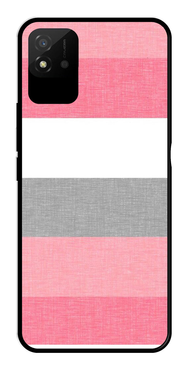 Pink Pattern Metal Mobile Case for Realme Narzo 50i   (Design No -23)