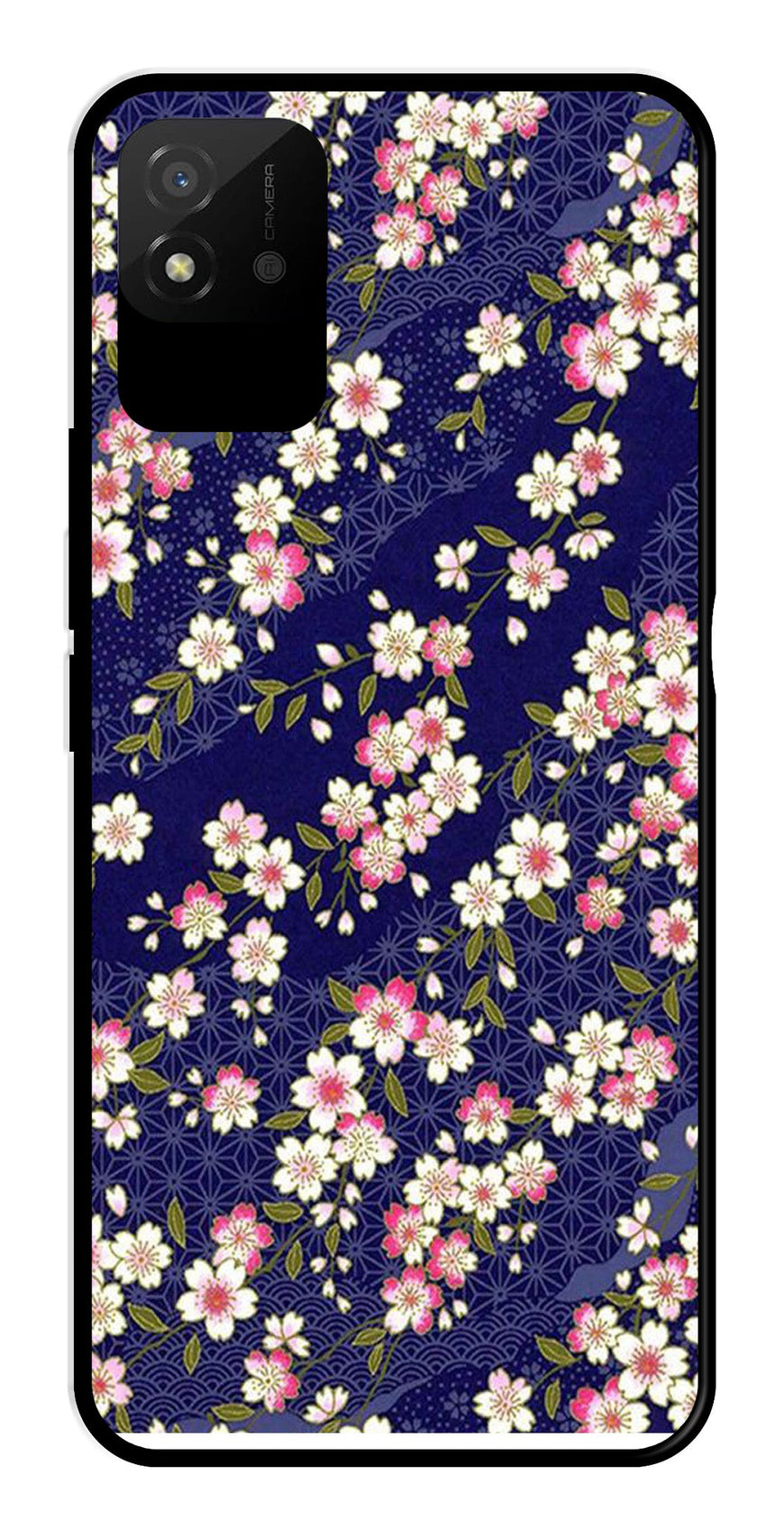 Flower Design Metal Mobile Case for Realme Narzo 50i   (Design No -25)