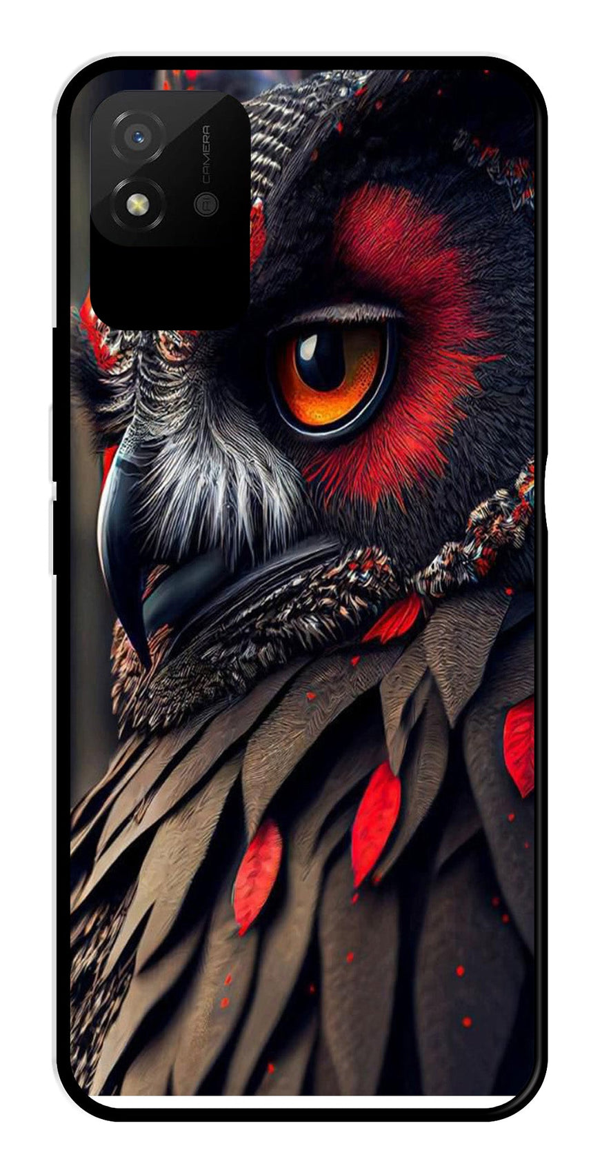 Owl Design Metal Mobile Case for Realme Narzo 50i   (Design No -26)