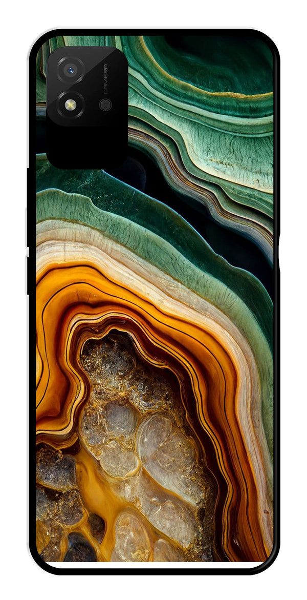 Marble Design Metal Mobile Case for Realme Narzo 50i   (Design No -28)
