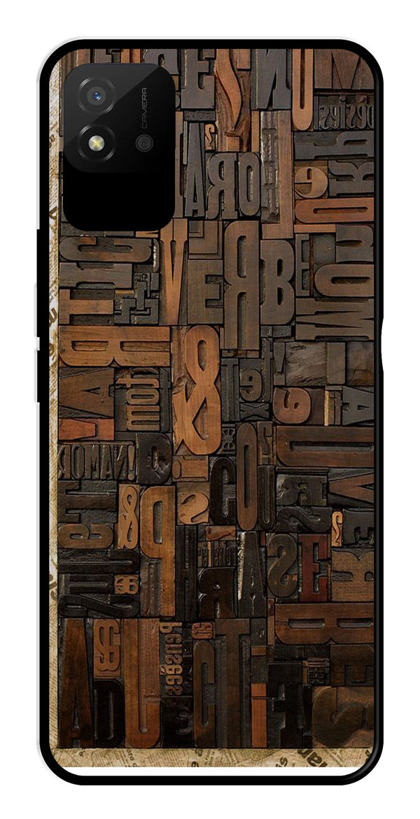 Alphabets Metal Mobile Case for Realme Narzo 50i   (Design No -32)
