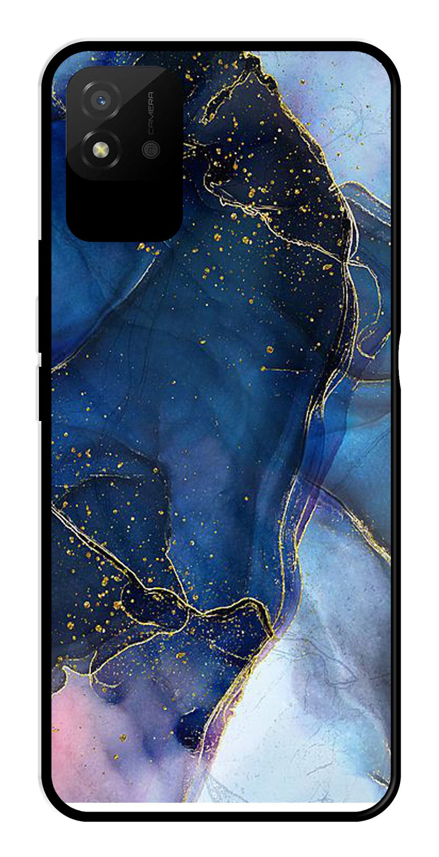 Blue Marble Metal Mobile Case for Realme Narzo 50i   (Design No -34)