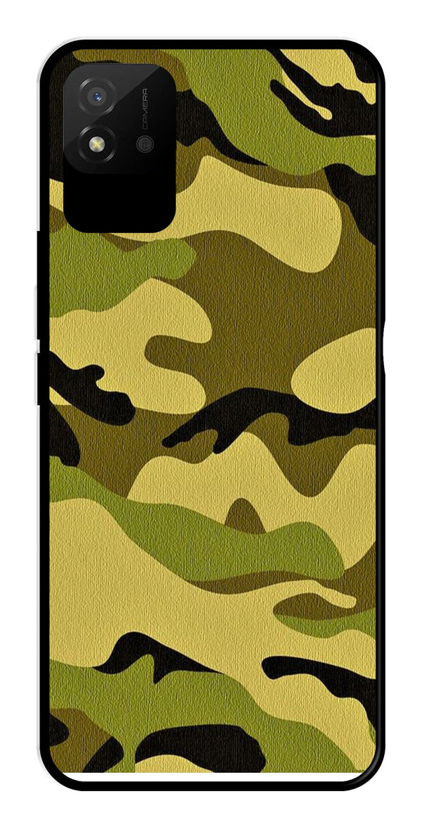 Army Pattern Metal Mobile Case for Realme Narzo 50i   (Design No -35)