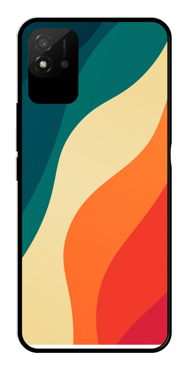 Muted Rainbow Metal Mobile Case for Realme Narzo 50i   (Design No -39)