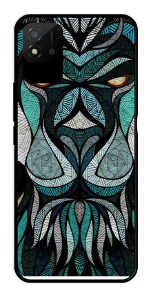 Lion Pattern Metal Mobile Case for Realme Narzo 50i