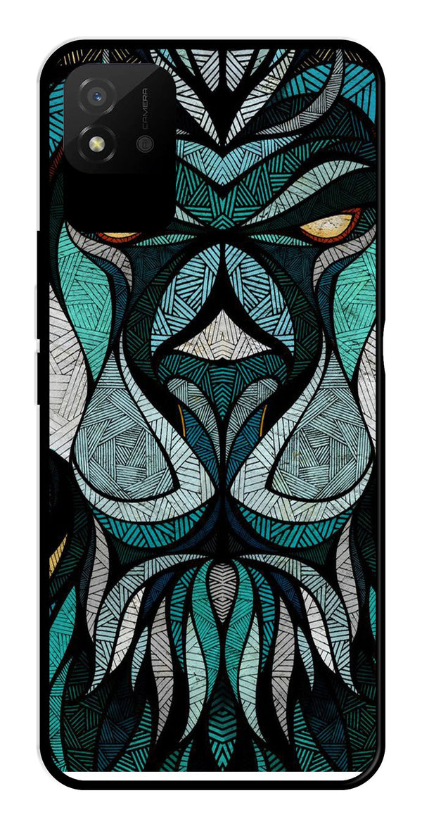 Lion Pattern Metal Mobile Case for Realme Narzo 50i   (Design No -40)